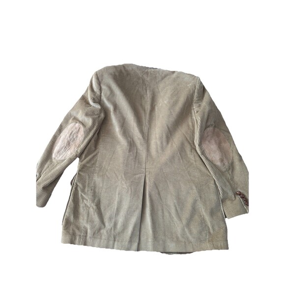 VINTAGE Lands End Mens 40L Tan Corduroy Blazer Sport Coat Jacket Elbow Patches - Picture 11 of 12